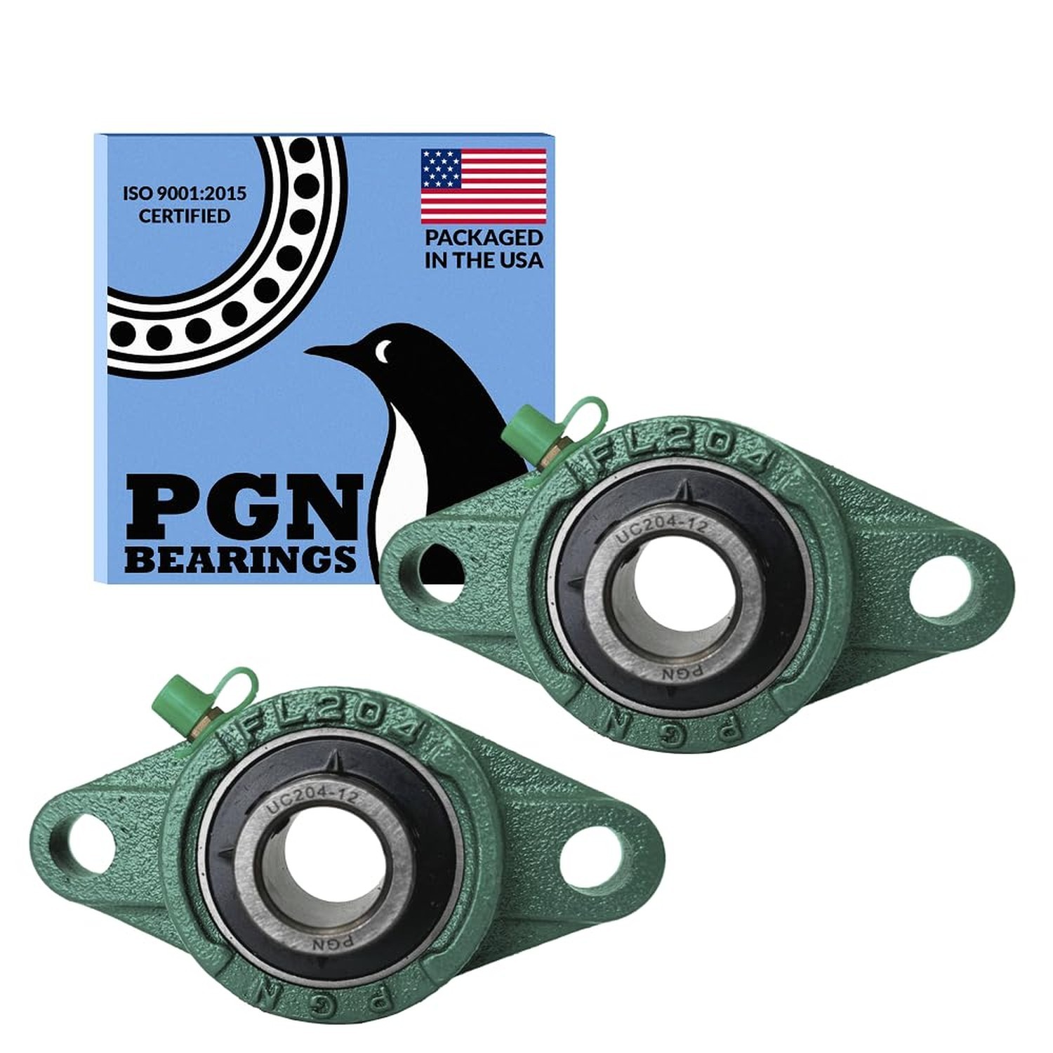PGN UCFL204-12 Pillow Block Bearing – Pack of 2 Flange Mounted Pillow Block B…