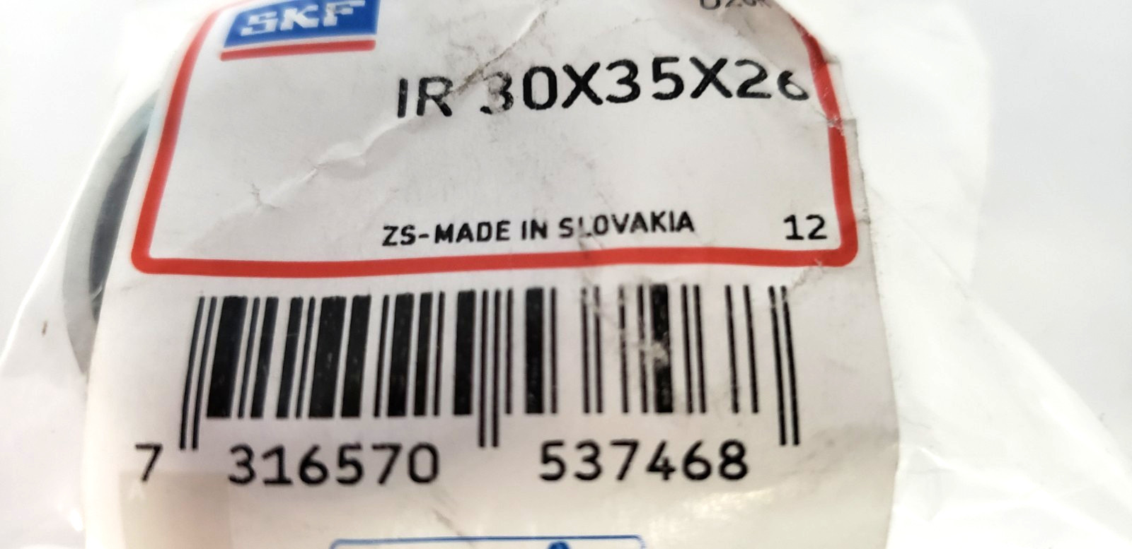 SKF IR30X35X26 NEEDLE ROLLER BEARING INNER RING, 30mm x 35mm x 26mm, NIB