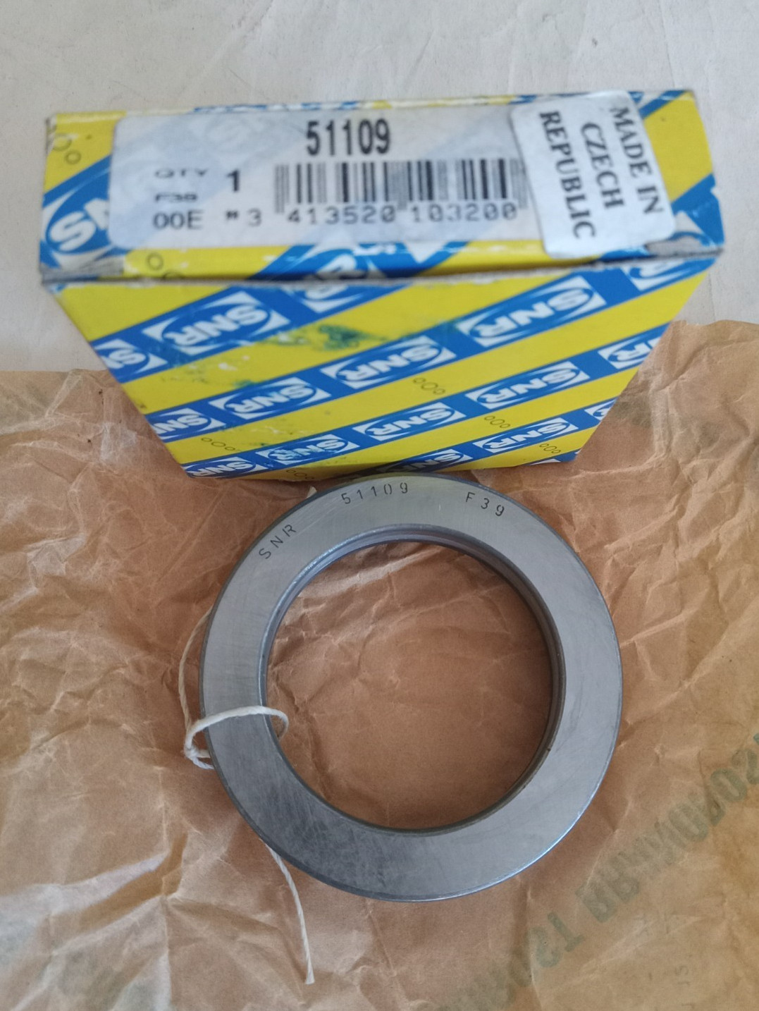 SNR 51109 Single Row Thrust Ball Bearing 45x65x14 mm