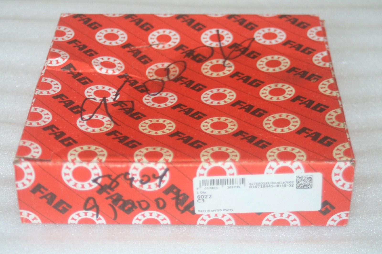 FAG 6022-C3 Deep Groove Bearing Open 110x170x28 mm Made in USA * NEW *