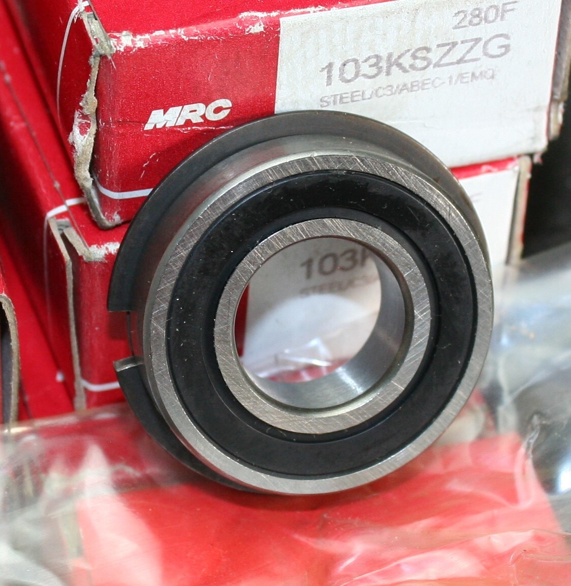 One (1) MRC 103 KSZZG Deep Groove Bearing w Snap Ring 17MM ID Japan NEW