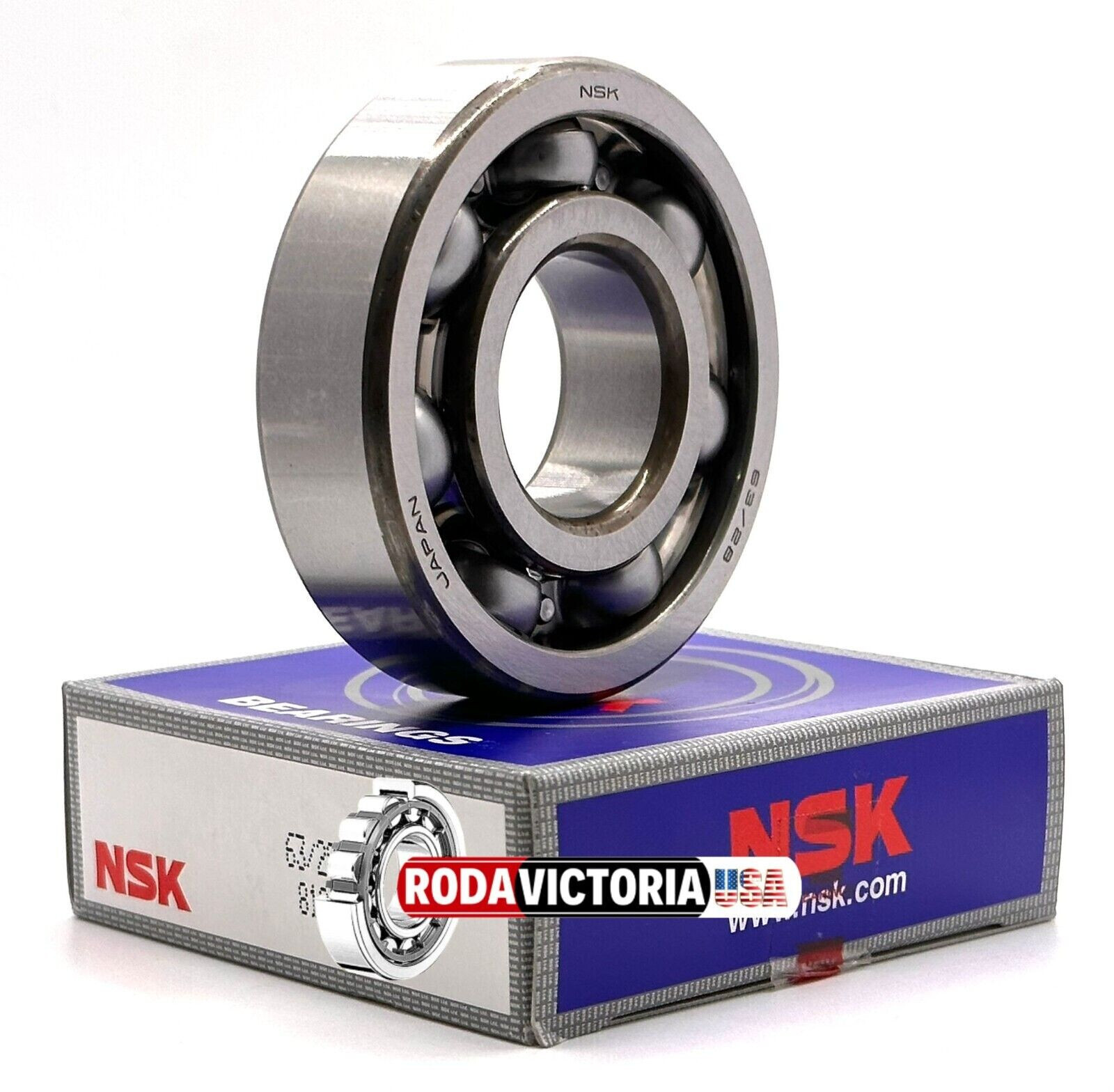 NSK 63/28 C4 DEEP GROOVE BALL BEARING, OPEN, NO SEALS 28x68x18mm