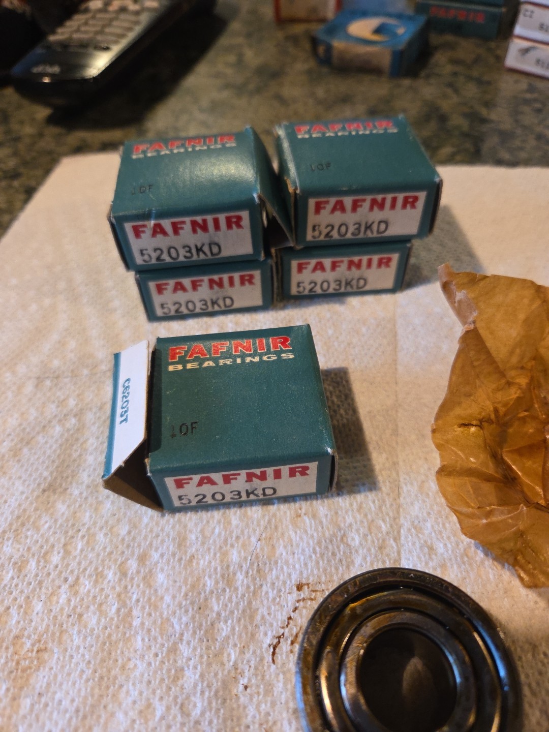 Lot Of 5 FAFNIR Bearing 5203KD In Boxes