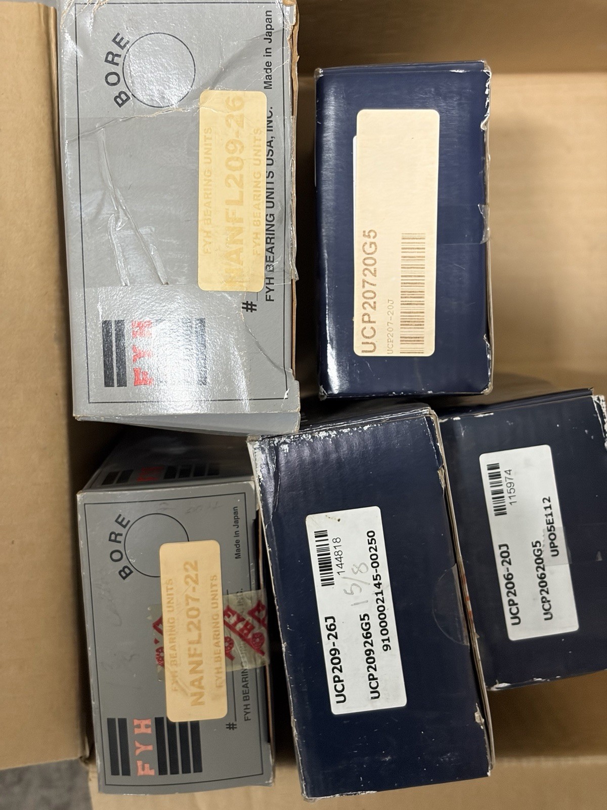 Lot of 5 FYH Bearing Units UCP206 UCP207 UCP209 NANFL207