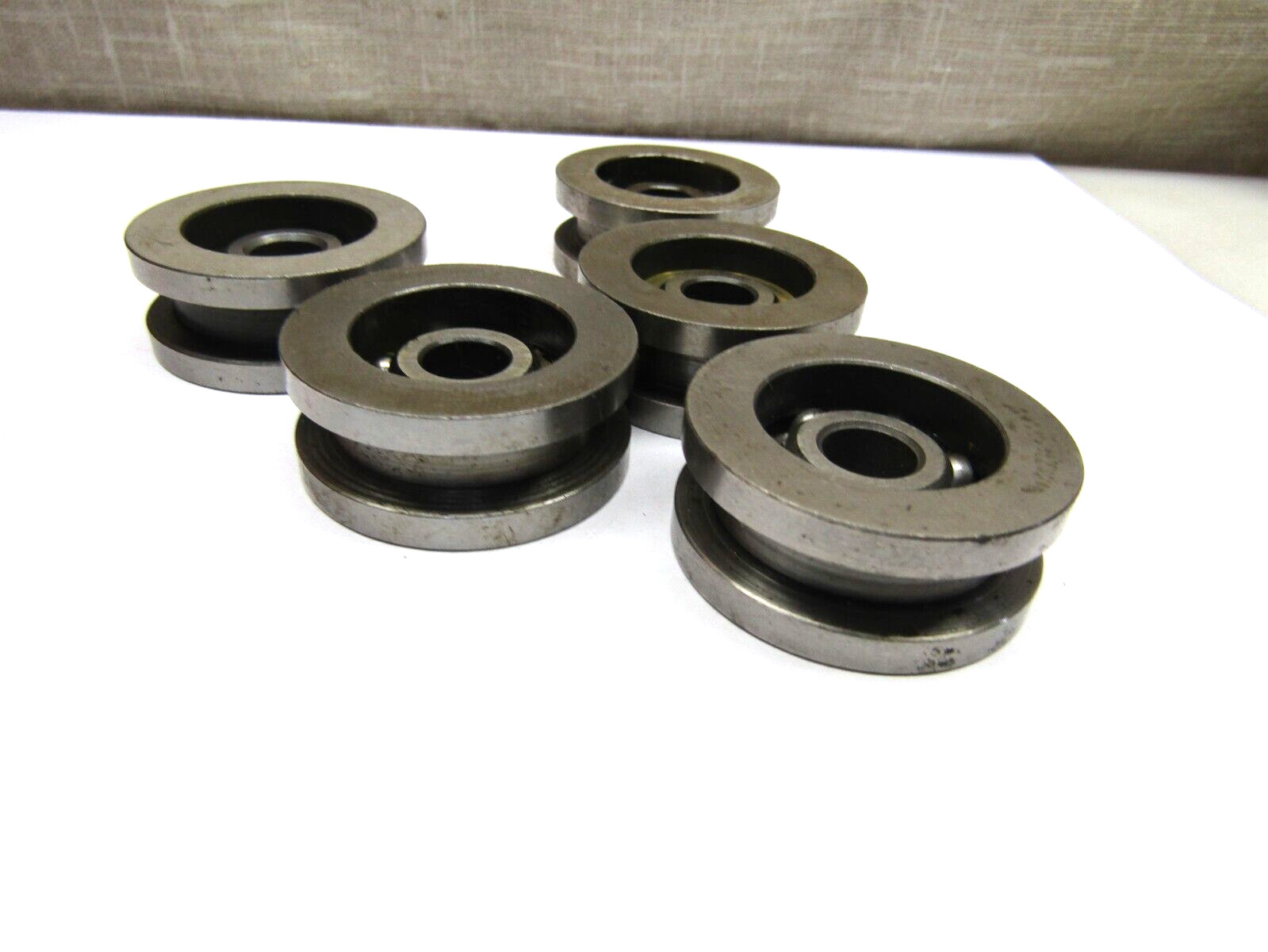 (Lot of 5) Square Groove Track Roller Bearing, Wheel, 3/8″ ID x 1.5″ OD .625″ W