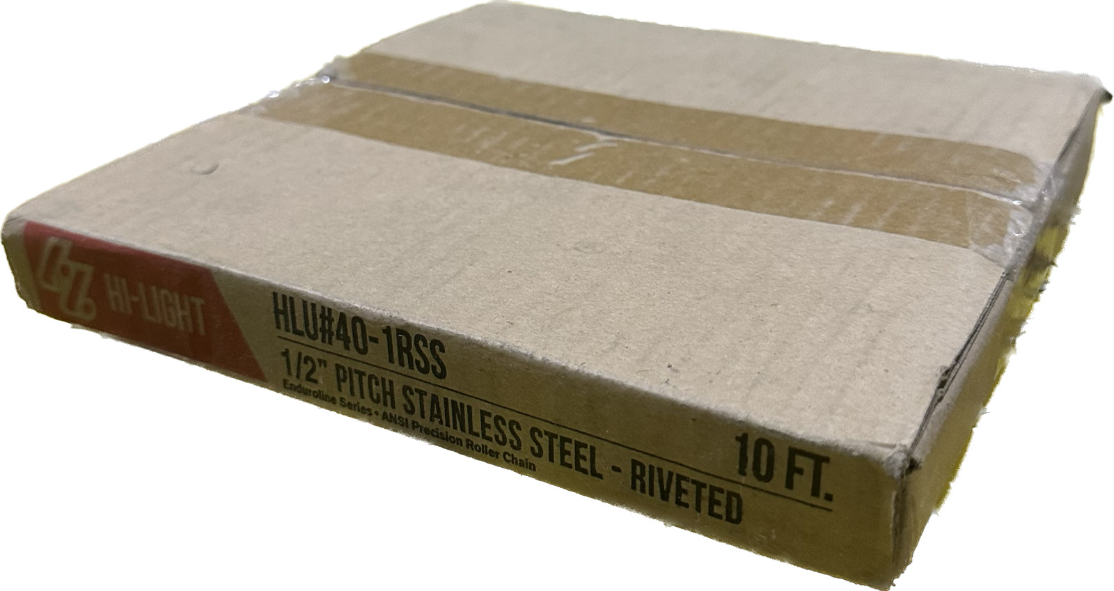 NEW HI-LIGHT HLU# 40-1RSS ROLLER CHAIN, 10FT, 1/2″ PITCH STAINLESS STEEL-RIVETED