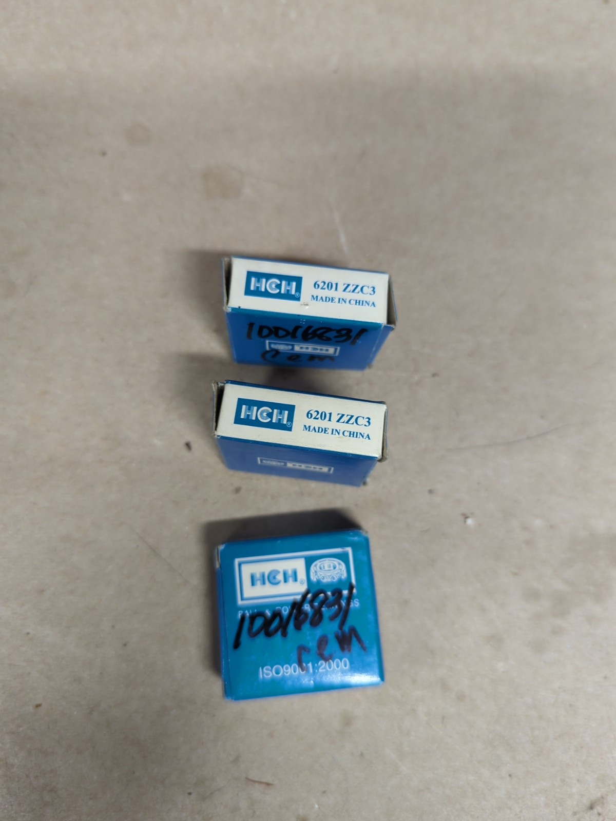 3 – 6201-ZZC3 HCH Metal Shield Ball Bearings NOS