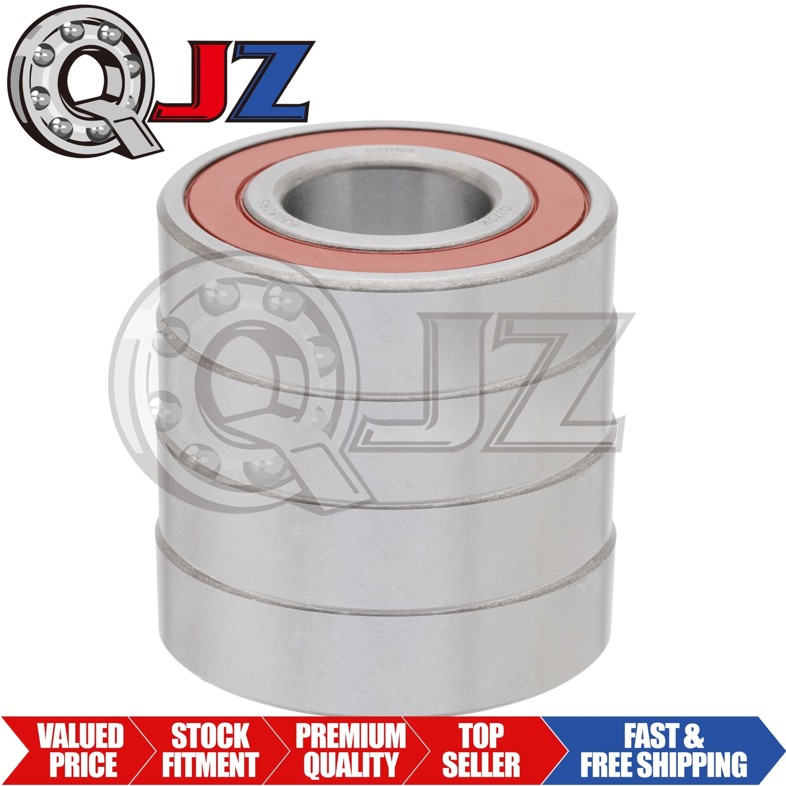 [Qty.4] 6308-2RS Radial/Deep Groove Ball Bearing [40mm ID x 90mm OD x 23mm W]