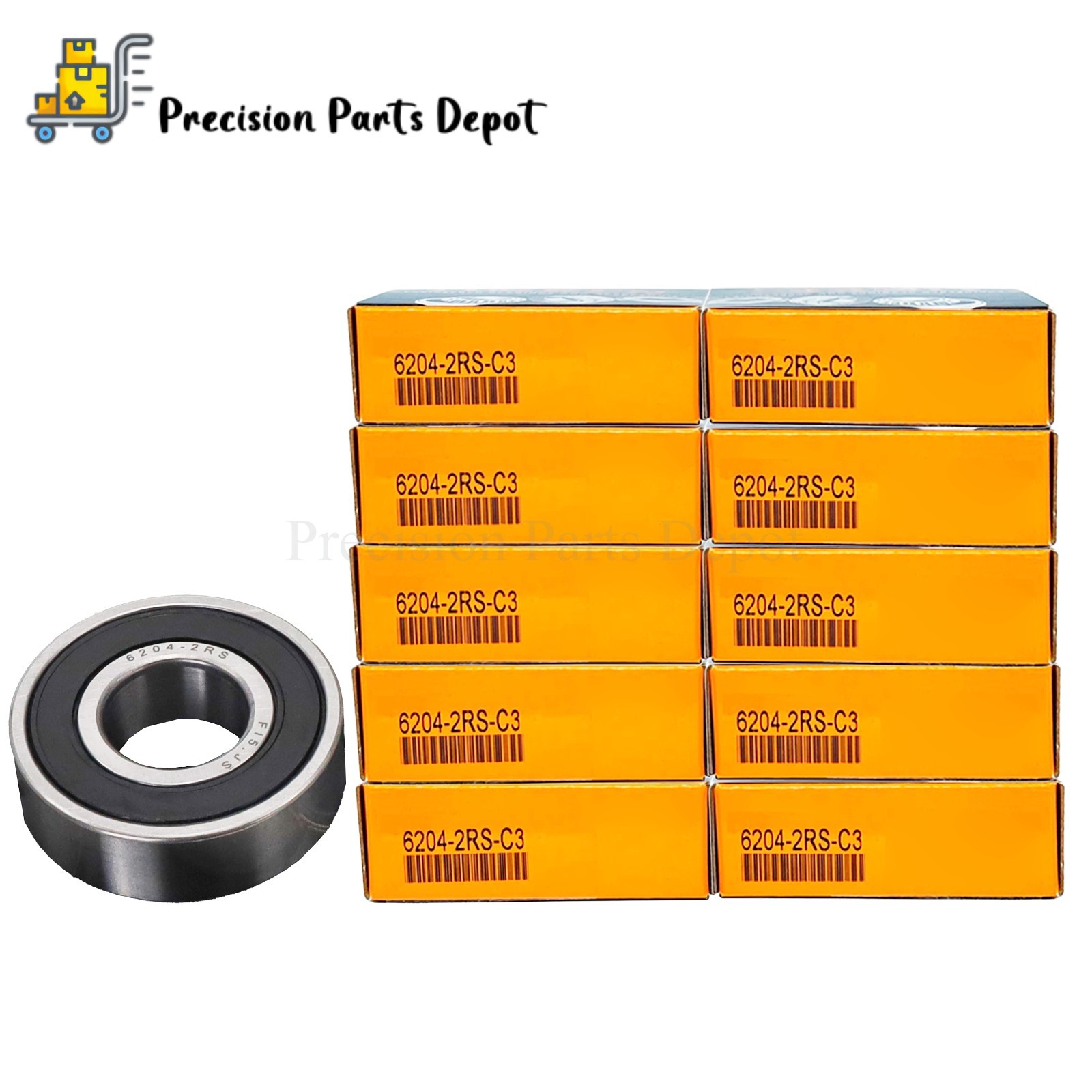 10PCS Double Rubber Seal Ball Bearings For TIMKEN 6204-2RSC3 6204-2RS 20x47x14mm