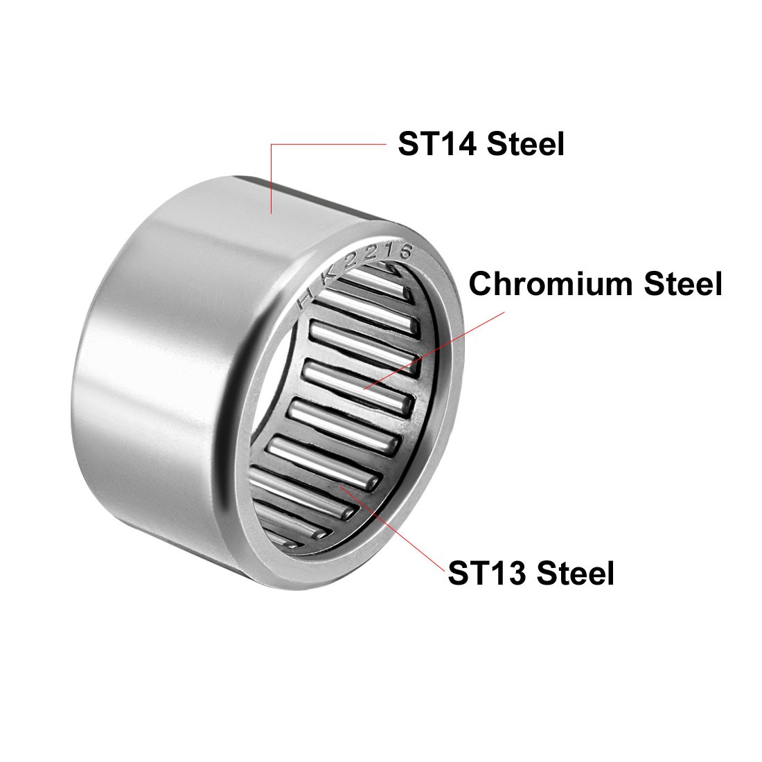 22x28x16mm HK2216 Drawn Cup Needle Roller Bearings MACHINE Open End Bearing