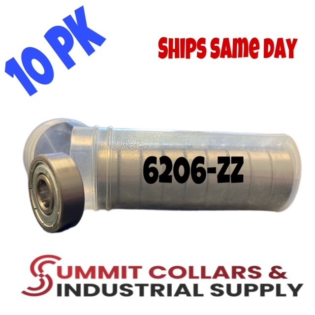 6206-ZZ Ball Bearing Premium Metal Shielded 30x62x16 mm (Qty 10)