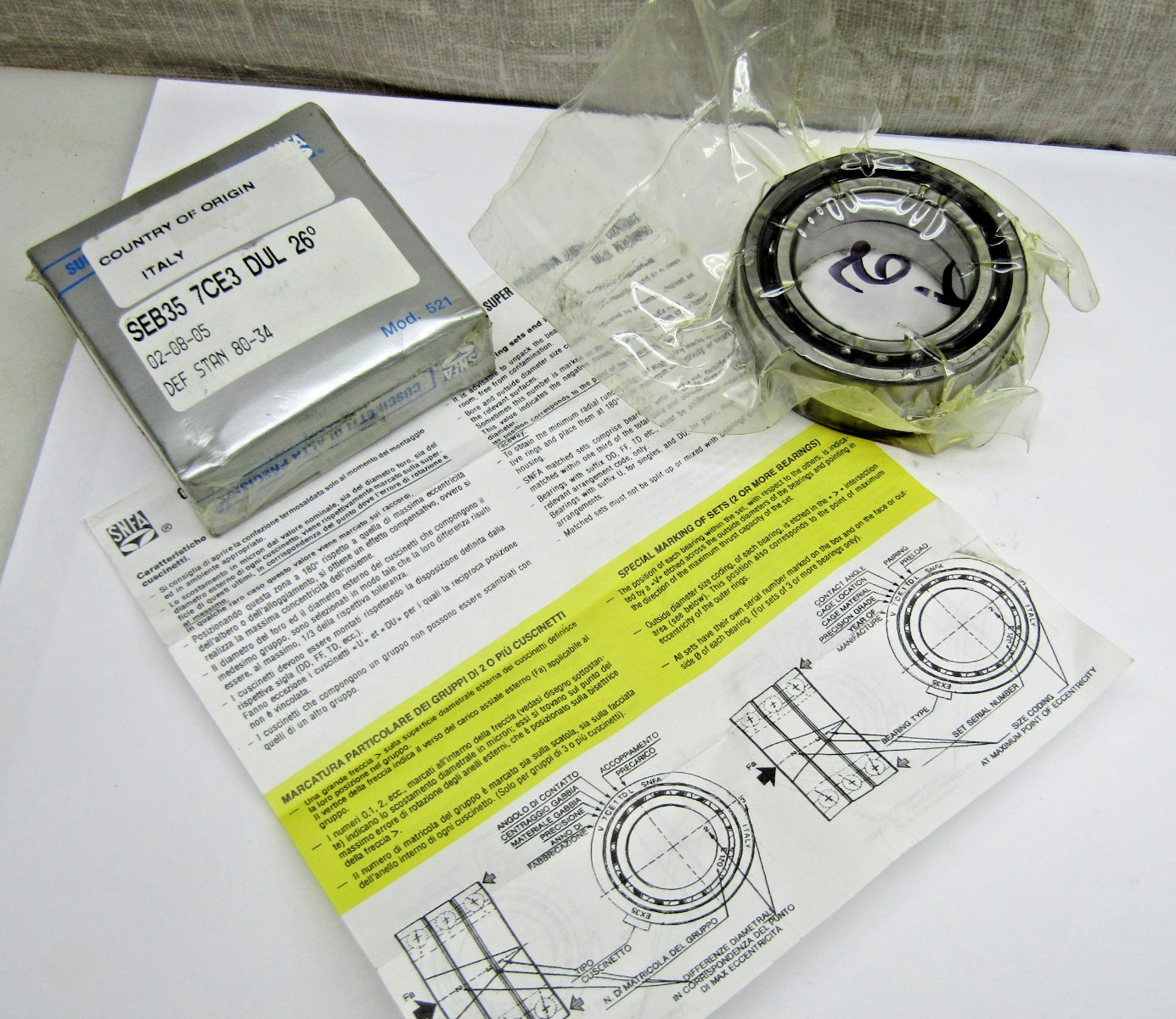 SNFA SEB35 7CE3 DUL 35mm X 55mm X 10mm Super Precision 2 Bearing Set