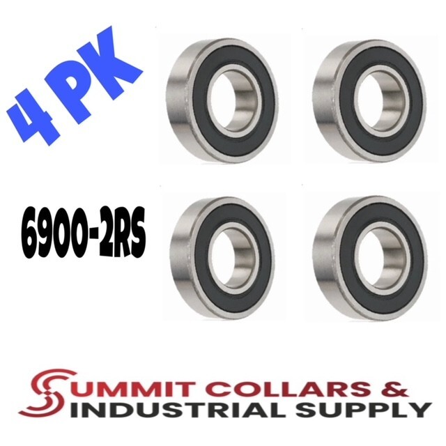 6900-2RS Ball Bearing Supreme Rubber Sealed 10x22x6 mm (Qty 4)