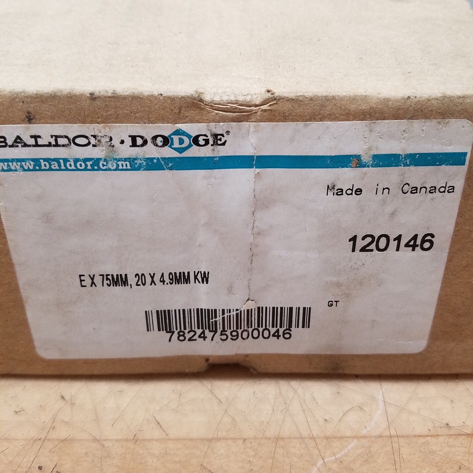 Dodge 120146 Bushing, 75mm Bore, 20mm Keyway, E x 75MM, 20 x 4.9MM KW – NEW
