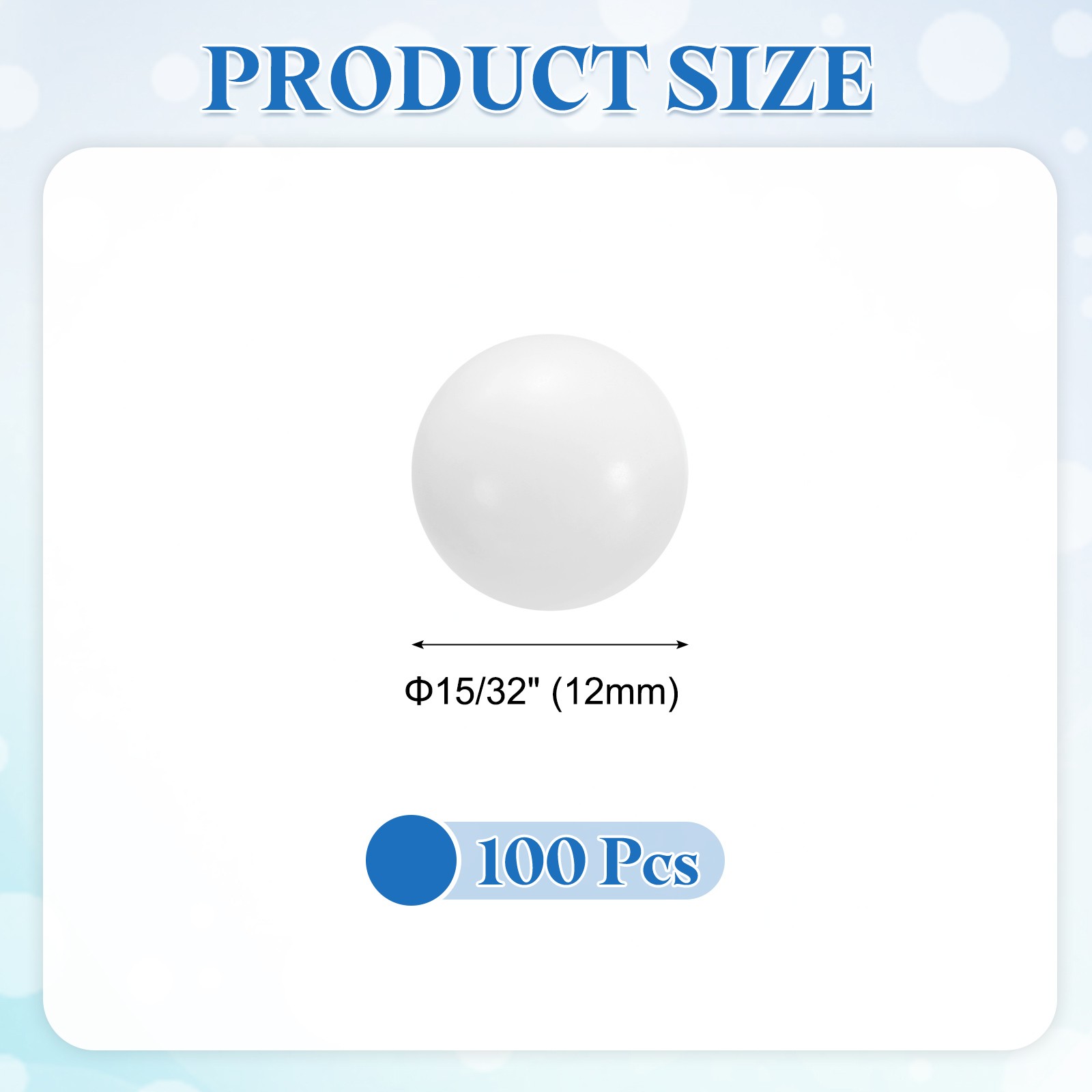 100pcs POM 15/32″ 12mm Bearing Balls for Plastic Bearings