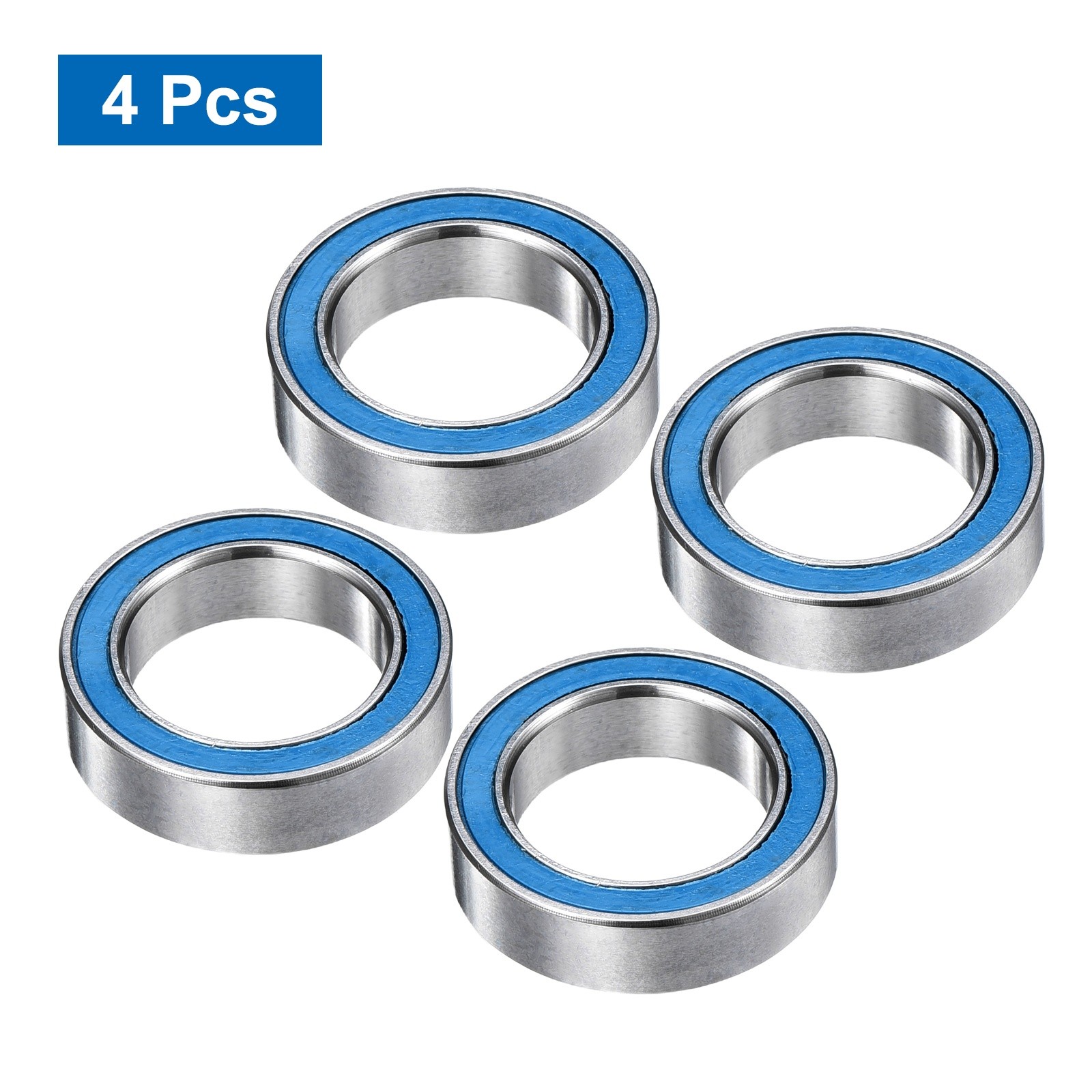 4Pcs 6700-2RS Deep Groove Bearing, 10x15x4mm Double Sealed Chrome Steel ABEC-7