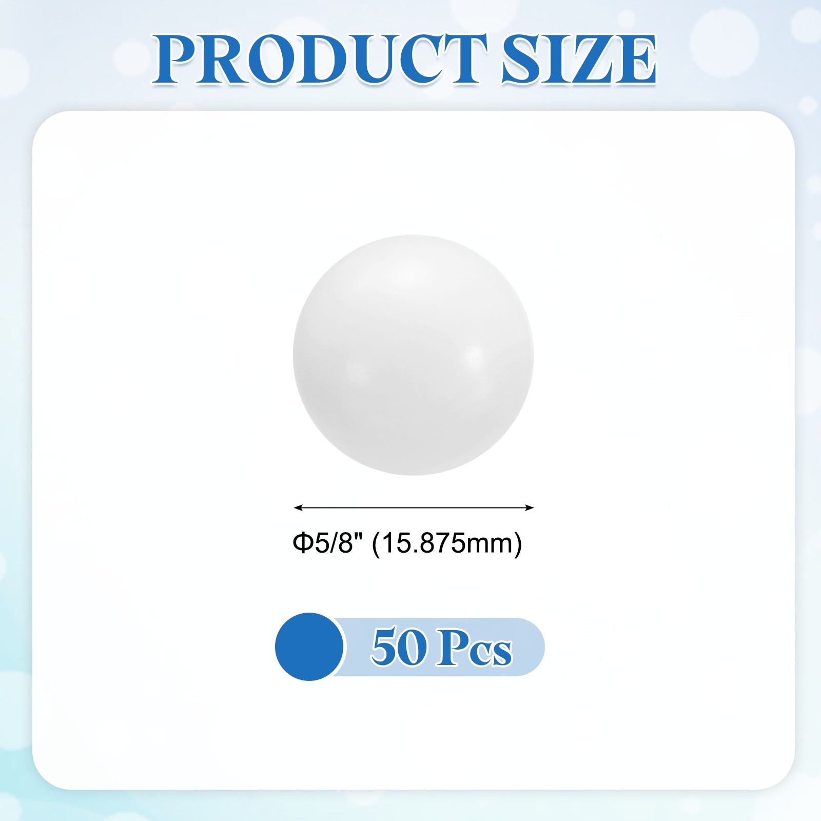 50pcs POM Bearing Balls 5/8″ 15.875mm Solid Plastic Bearing Ball