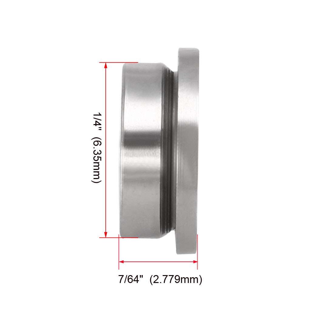 FR144ZZ Flange Ball 1/8″ x 1/4″ x 7/64″ Double Shielded GCr15 Bearings 5pcs