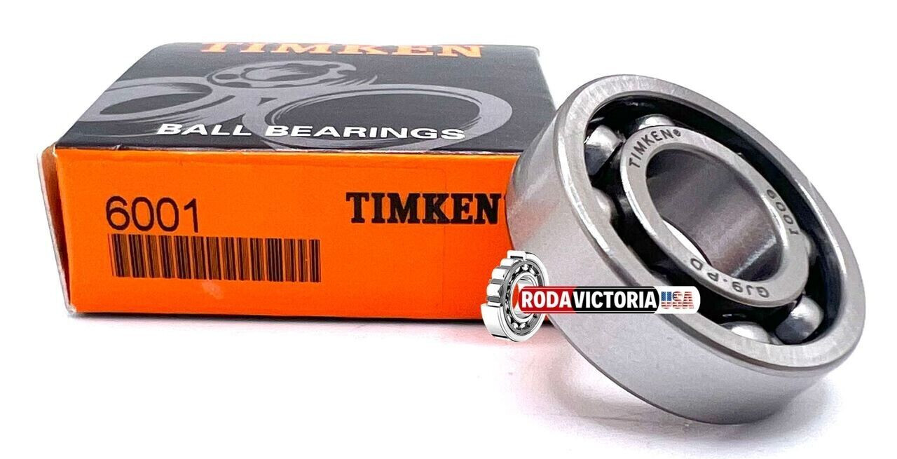 TIMKEN 6001 DEEP GROOVE BALL BEARING, OPEN NO SEALS 12x28x8mm