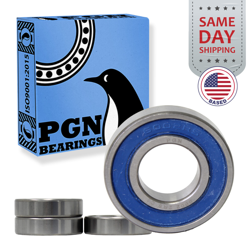 (4) 6002-2RS Premium Rubber Seal Ball Bearing C3 EMQ, 15x32x9, 6002 2RS 6002rs