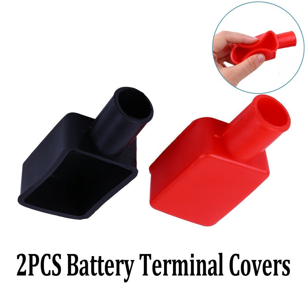 PVC Battery Terminal Covers Cap Positive Red+Black Rubber 2* 62*30*25mm