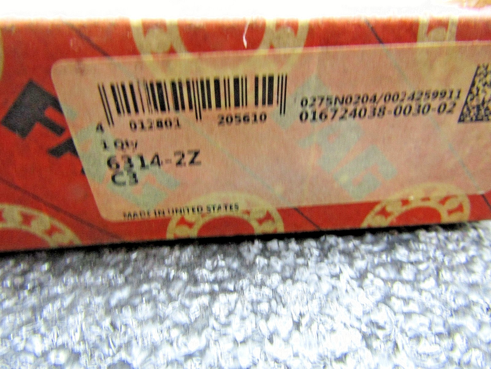FAG 6314-2Z C3 70mm X 150mm X 35mm Shielded Bearing