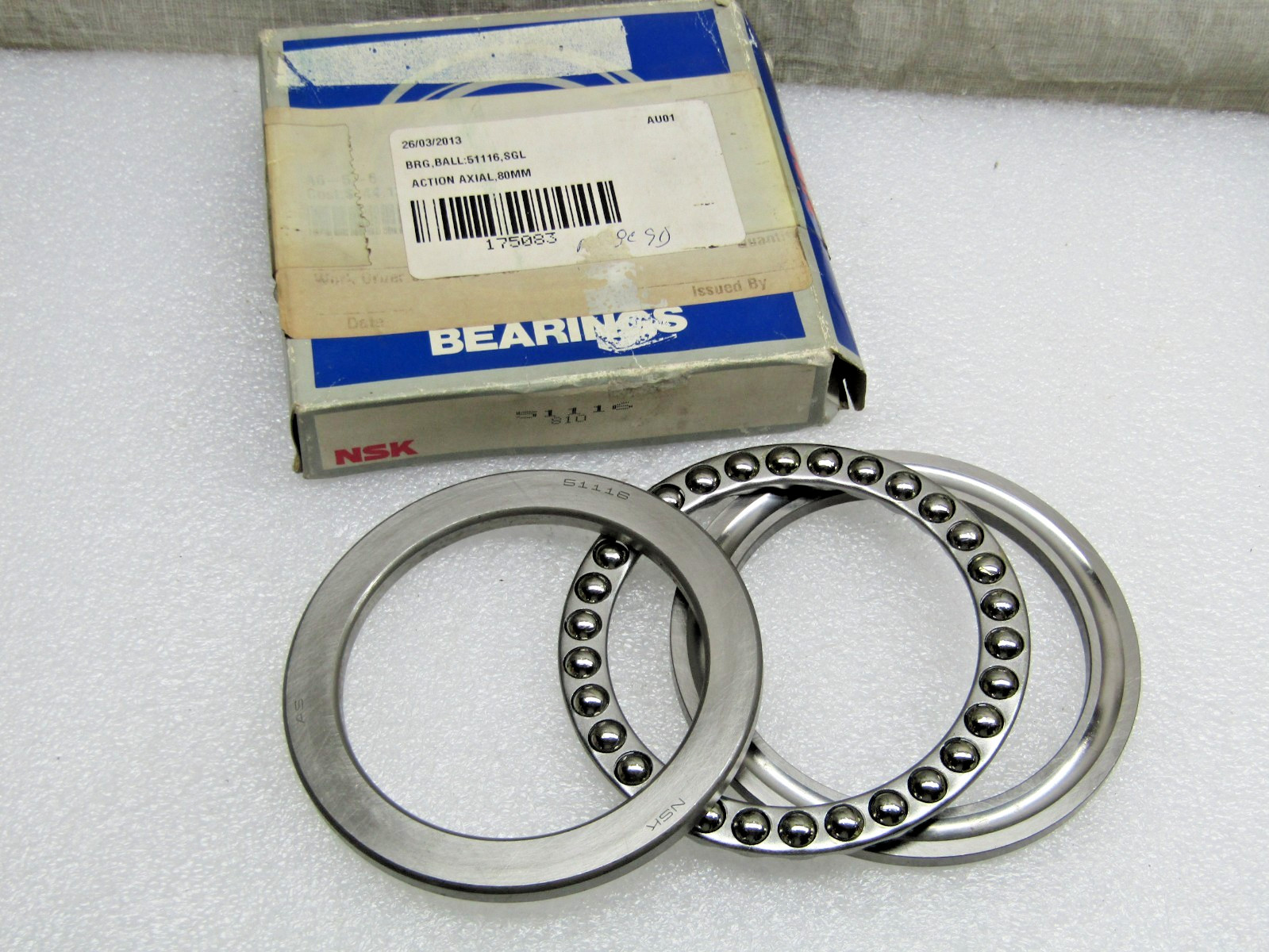 NSK 51116 80mm X 105mm X 19mm Ball Thrust Bearing