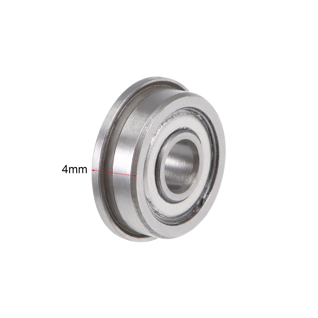 F604ZZ Flanged Ball Bearing 4x12x4mm Shielded Chrome Steel 5pcs
