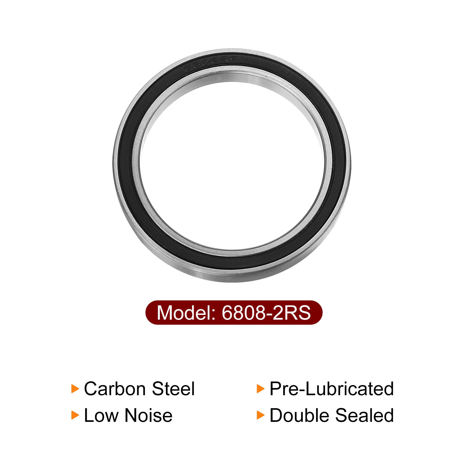 10Pack 6808-2RS Ball Bearings 40mmx52mmx7mm Chrome Steel Double Sealed