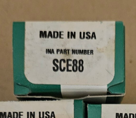 Ina Sce88 Needle Brg,Drawn Cup,Bore 0.500 In