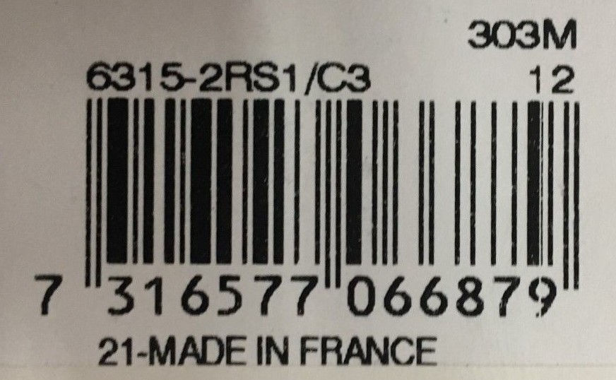 6315-2RS C3 SKF, Double Sealed Ball Bearing 75x160x37 (mm)