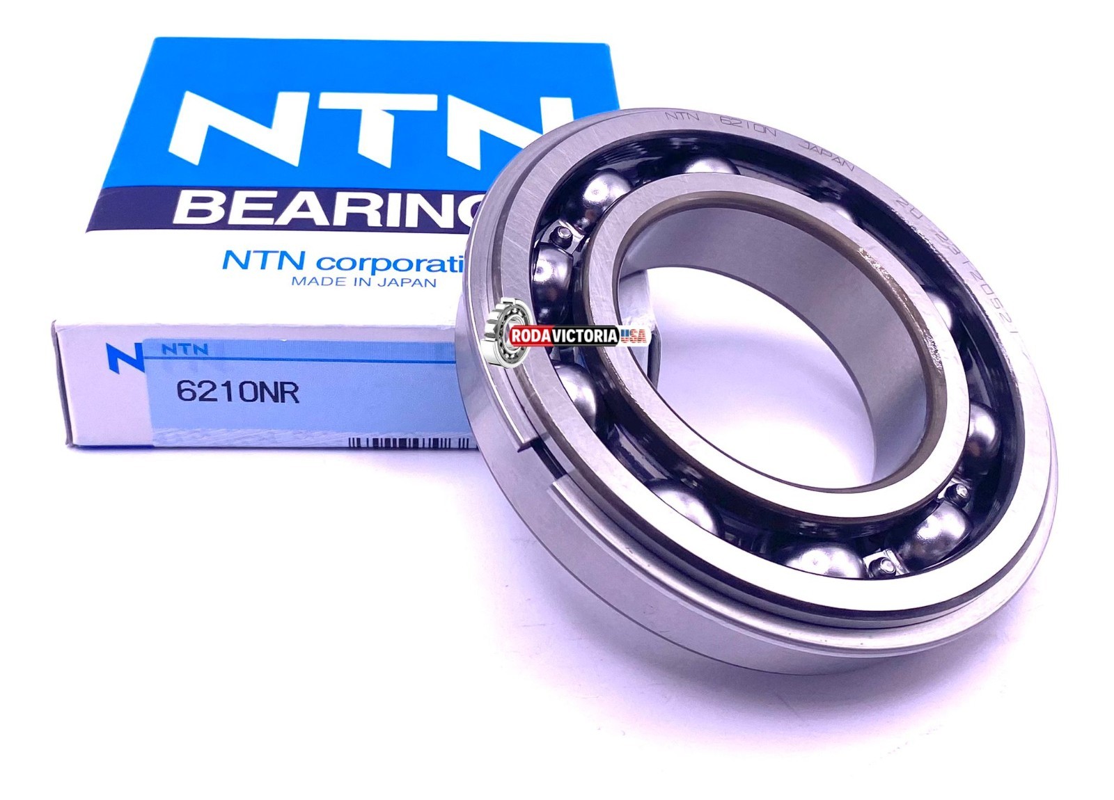 NTN 6210 NR Ball Bearing, Open Type, No Seals + Snap Ring 50x90x20 mm