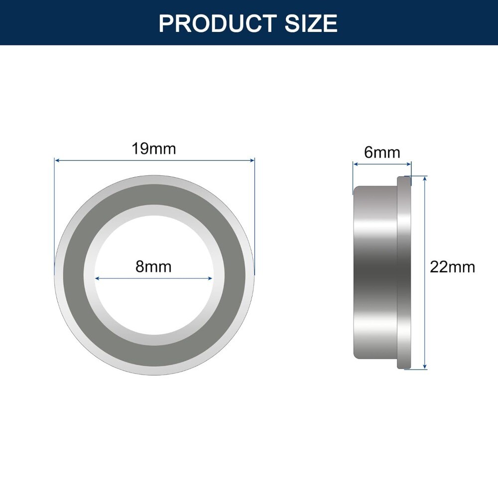 10-30pcs F698ZZ Flanged Ball Bearing 8x19x6mm Steel Bearings Double Shielded NEW