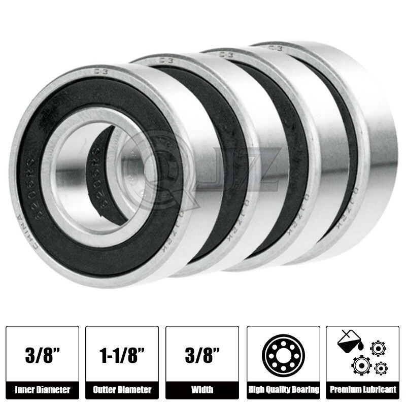 [Qty.4] 1614-2RS Deep Groove Radial Ball Bearing [9.525mm x 28.575mm x 9.525mm]