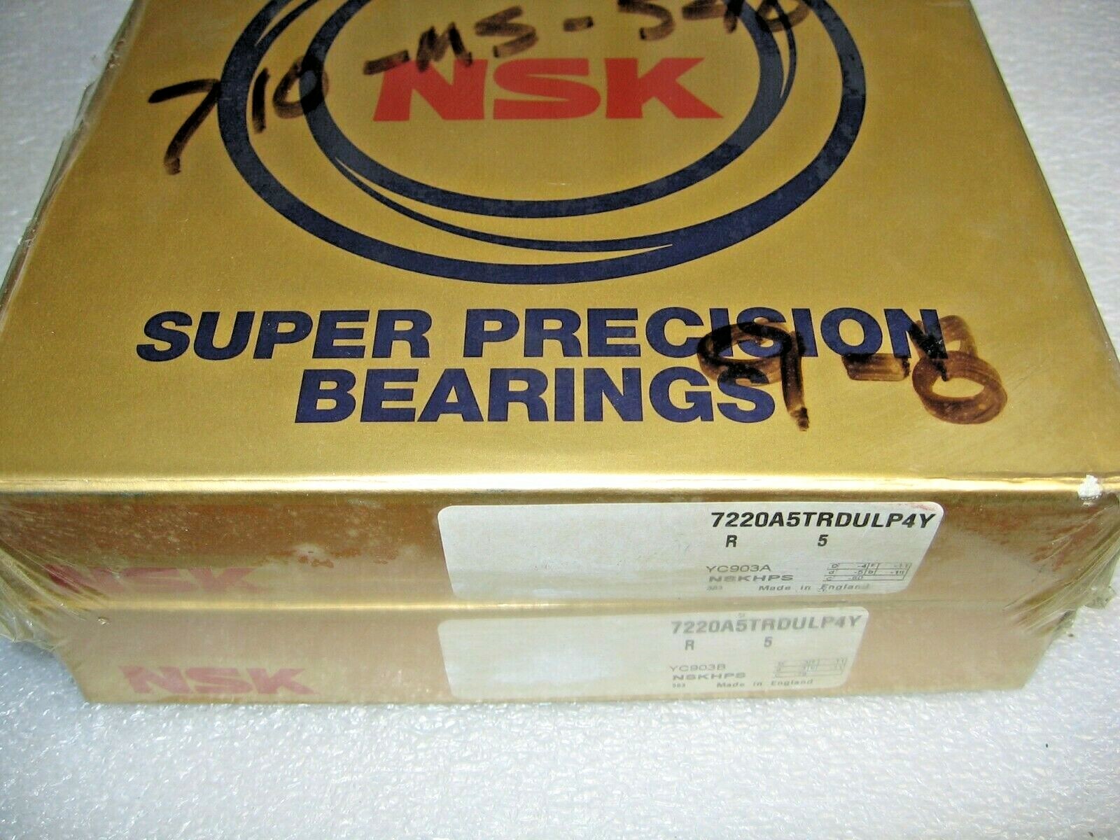 Set of 2) NSK 7220A5TRDULP4Y Angular Contact Super Precision Bearings