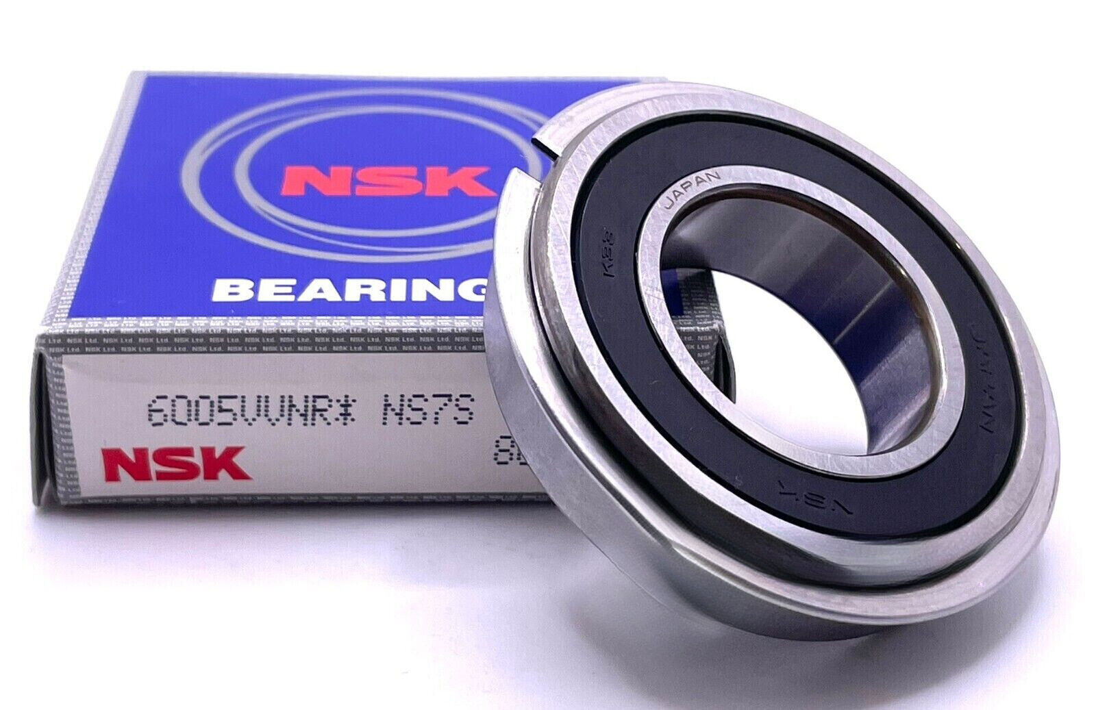 NSK 6005 VV NR Shielded Bearing Snap Ring 25x27x12 Free Shipping