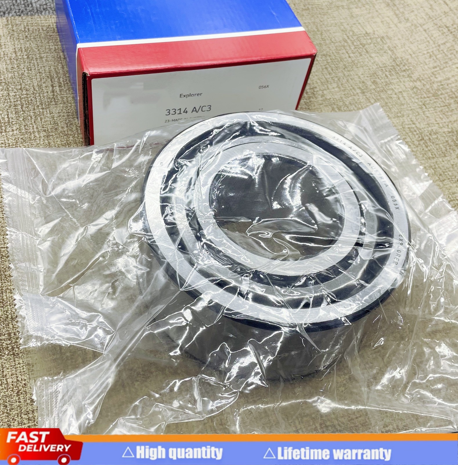 New Double Row Angular Contact Ball Bearing 3314 A/C3 70x150x63.5mm 1pcs