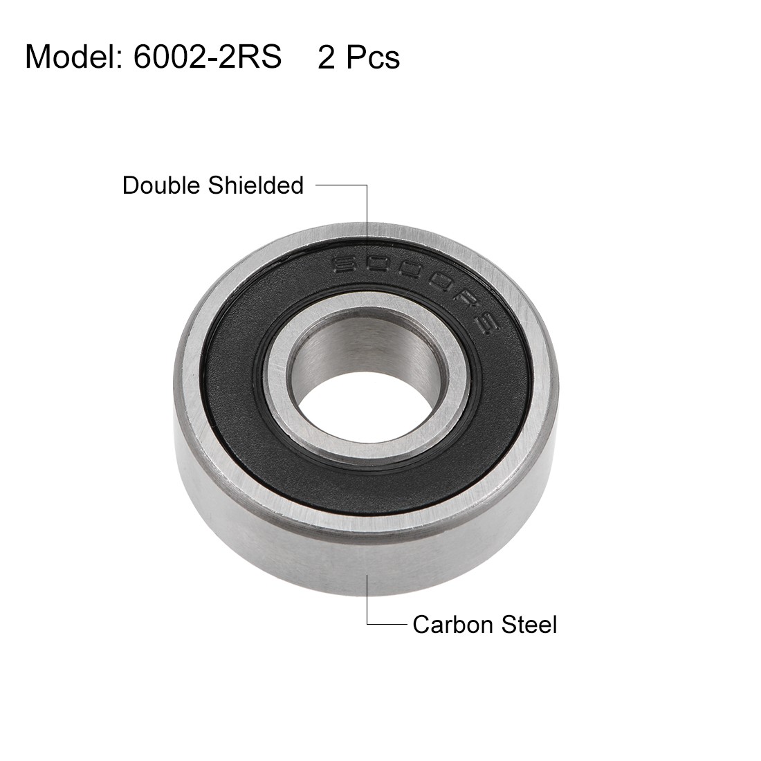 6000-2RS Ball Bearings Z2 10x26x8mm Double Sealed Carbon Steel 2pcs
