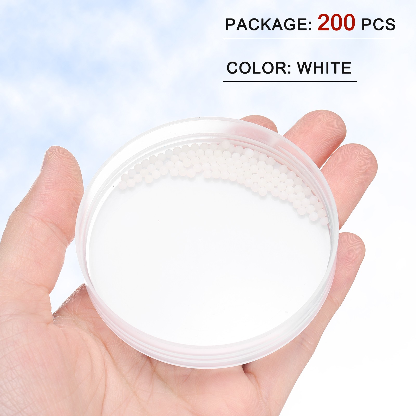 200pcs Nylon Bearing Balls 3/32″ Solid Plastic Balls G1 Precision, White