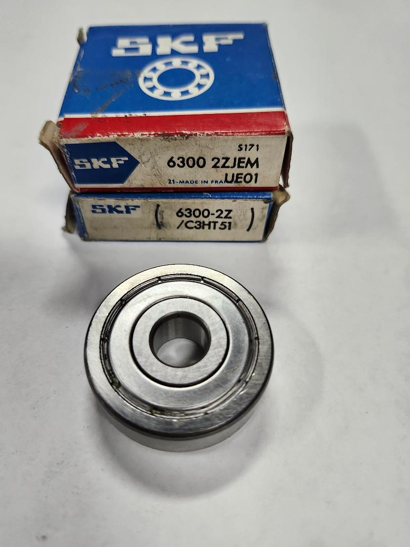 Lot of 2 SKF 6300 2ZJEM Single Row Deep Groove Bearing New Old Stock