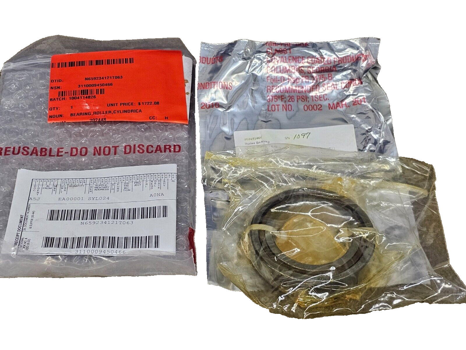 MRC SB2101-2 Roller Bearing Aircraft Helicopter CH53 3110009450466 R110KD400 NEW