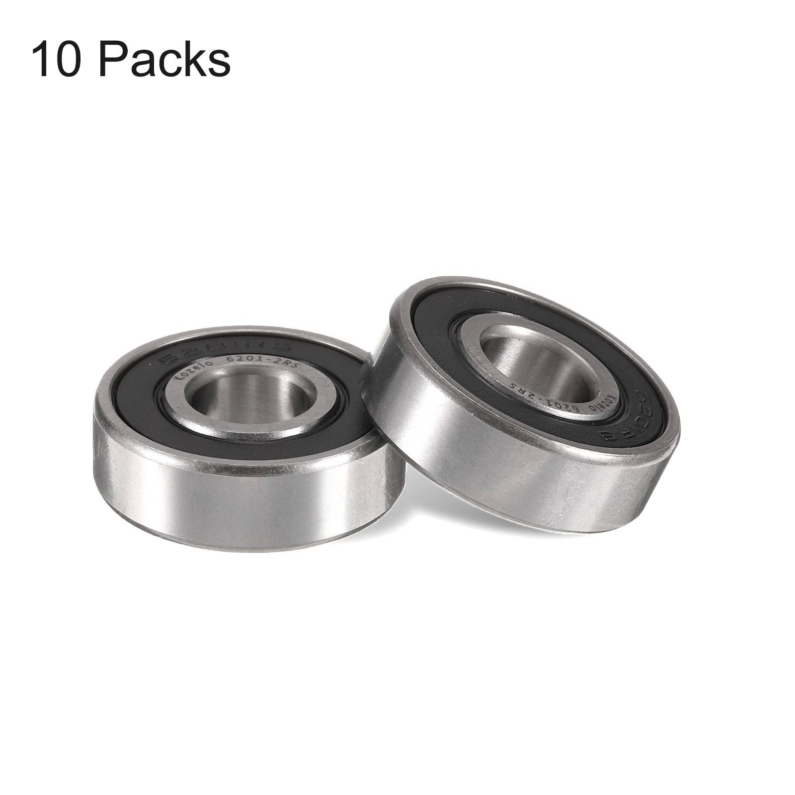10pcs 6201-2RS Deep Groove Ball Bearings 10x32x12mm Rubber Seals |P0 (ABEC1)