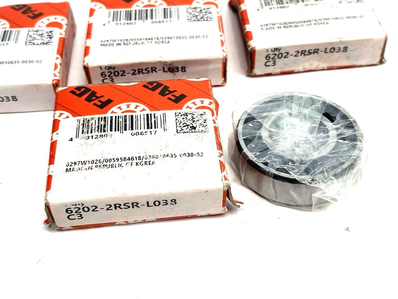 FAG 6202-2RSR-L038-C3 Radial/Deep Groove Ball Bearing LOT OF 4