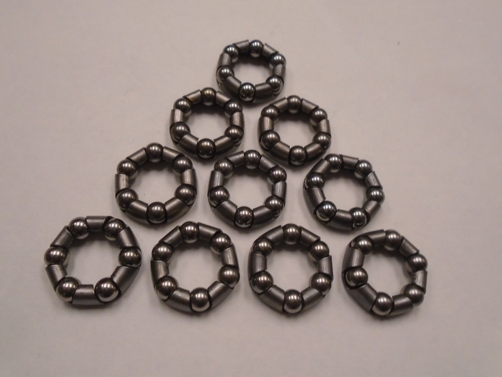 10 PCS. NMD BRAND 6 BALLS CAGED BALL BEARINGS 7/16″ ID X 3/4″ OD X 3/16″
