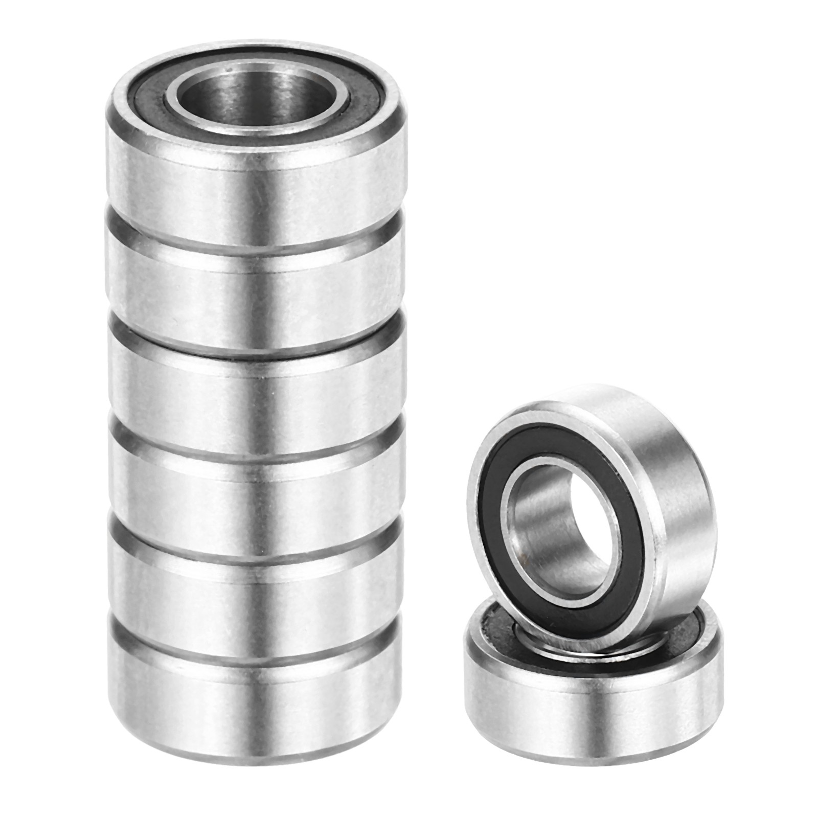 8pcs R188-2RS 1/4″ ID x 1/2″ OD x 3/16″ Height Z3 Ball Bearings, Black