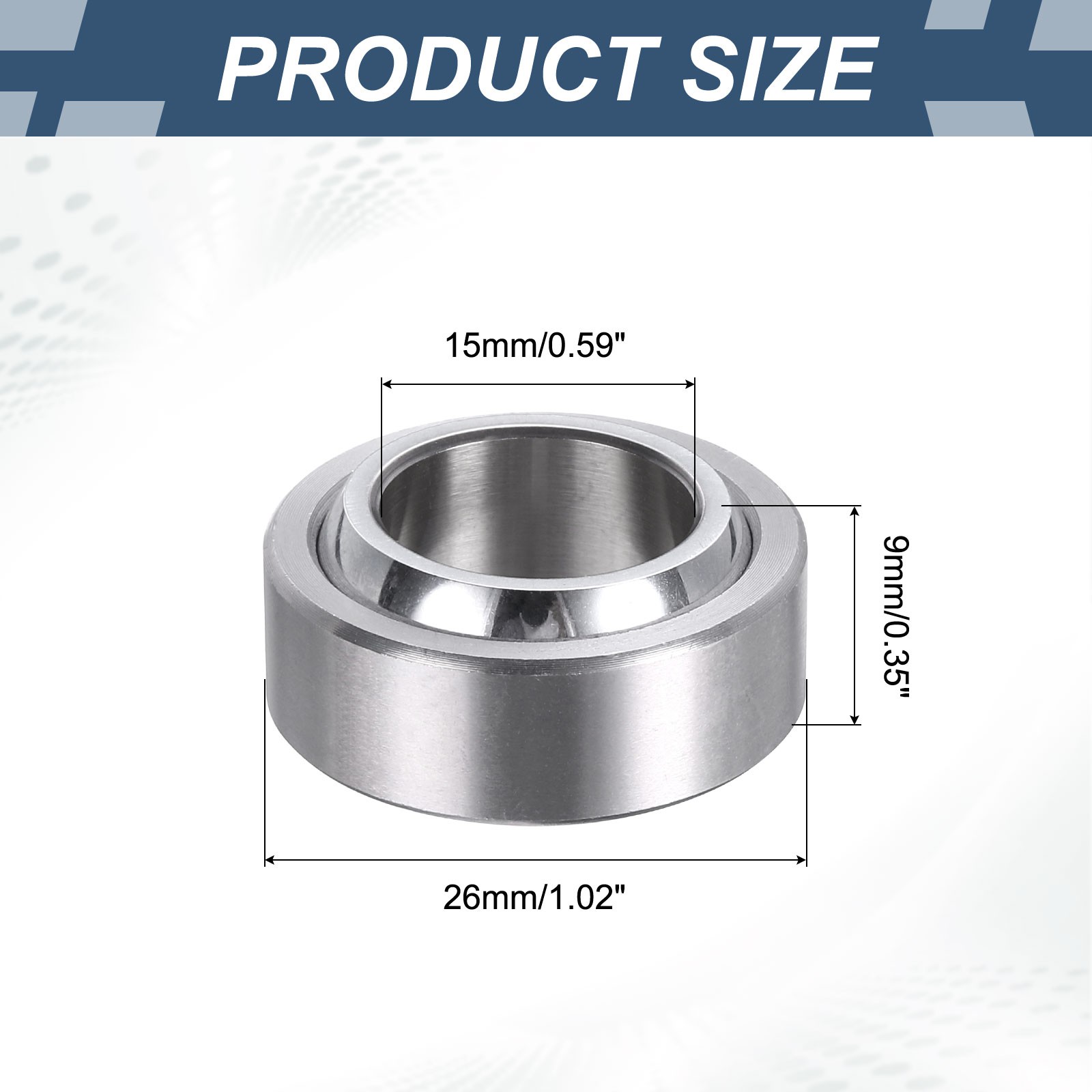 15x26x9mm GE6C Spherical Plain Bearing Spherical Bearing Steel Bearing ABEC-3