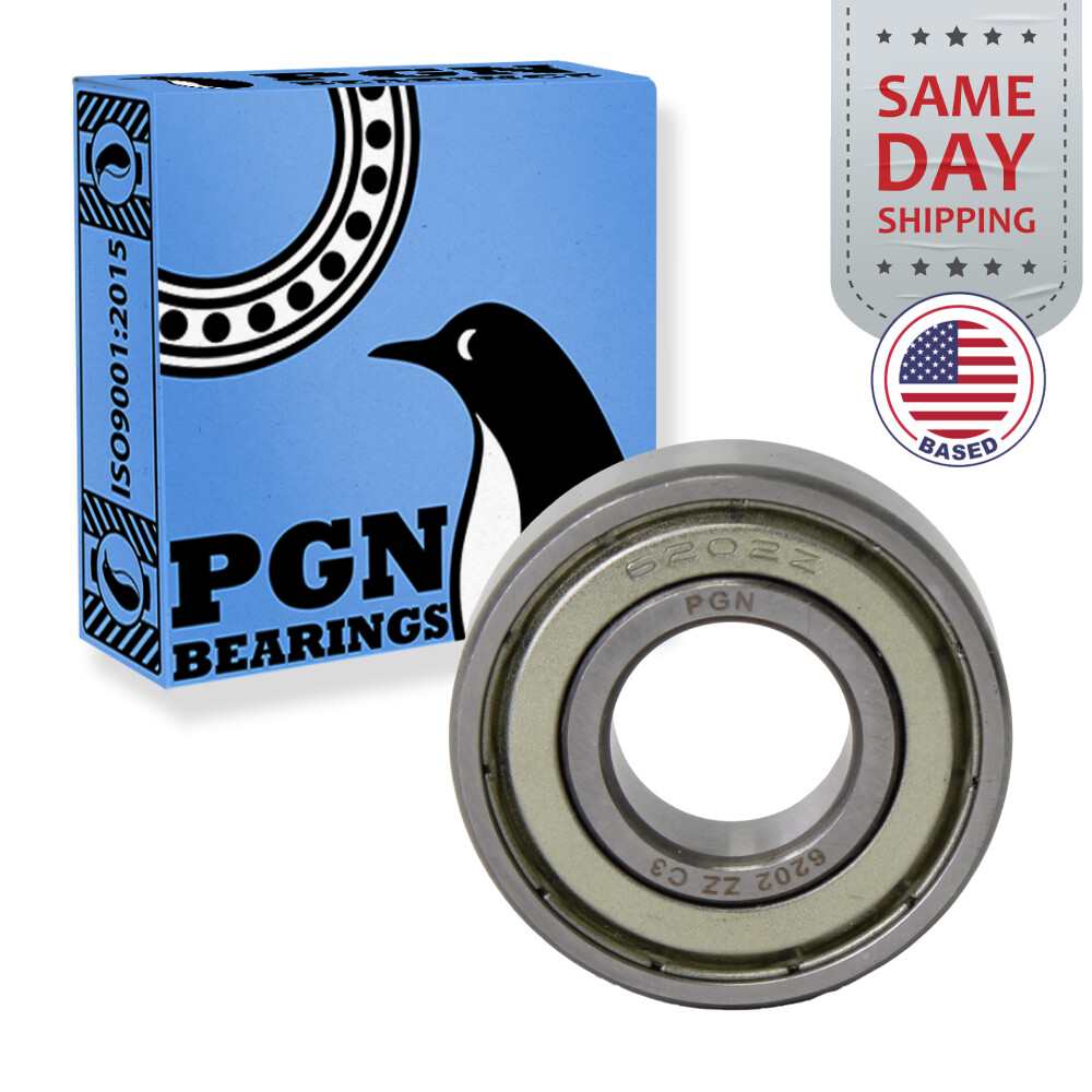 (50) 6202-ZZ Premium Metal Shield Ball Bearing C3 EMQ, 15x35x11, 6202 ZZ 6202z