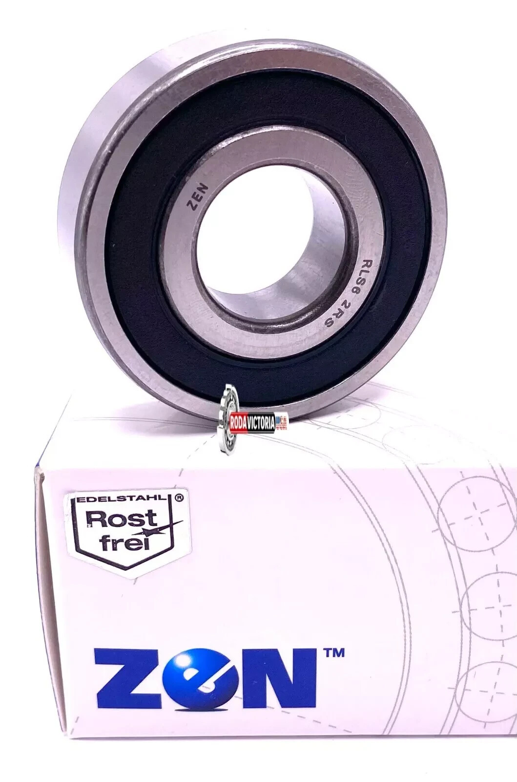 ZEN RLS6 2RS Deep Groove Ball Bearing, Rubber Sealed 3/4″x7/8″x9/16″