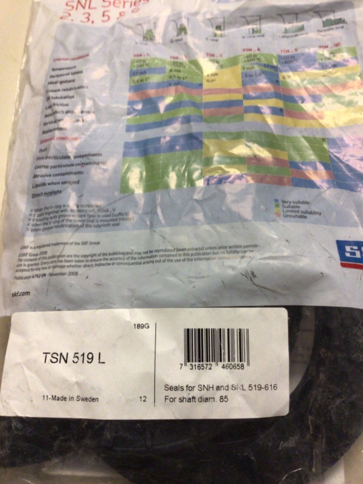 SKF TSN 519 L STANDARD ACCESSORIES FACTORY NEW