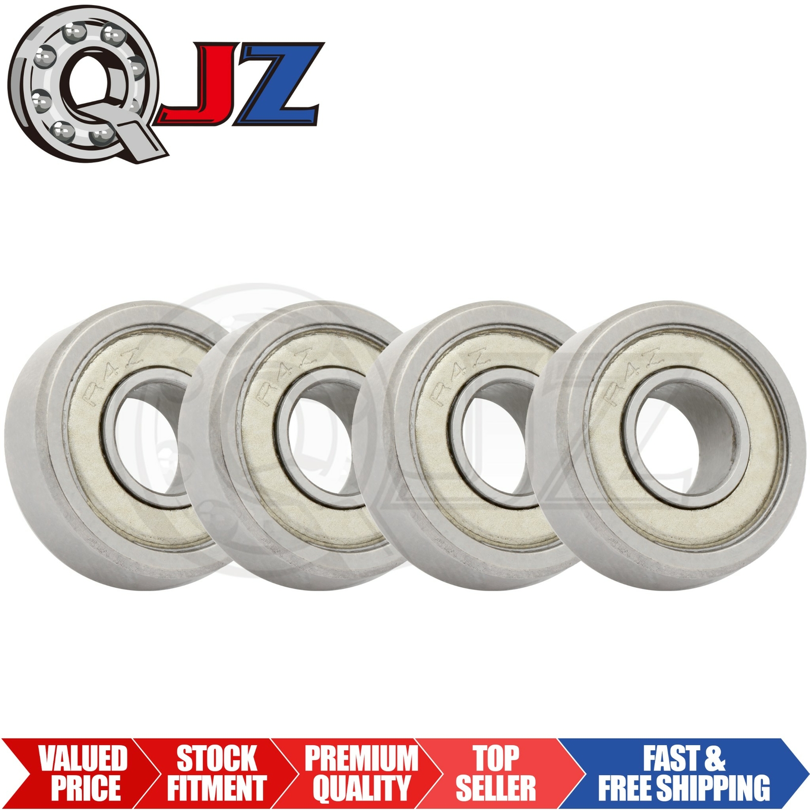 [Qty.4] R4-ZZ Miniature Radial Ball Bearing [0.25″ Bore x 0.625″ OD x 0.196″ W]